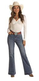 Women's Panhandle Rock & Roll W8H3520 Juniors High Rise Trouser Jean *CLOSEOUT*