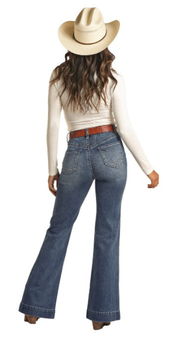 Women's Panhandle Rock & Roll W8H3520 Juniors High Rise Trouser Jean (SHOP IN-STORE TOO)