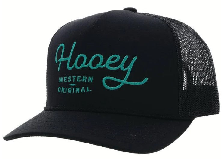 Hooey 2260T-BK "OG" Black w/Teal Stitching Cap