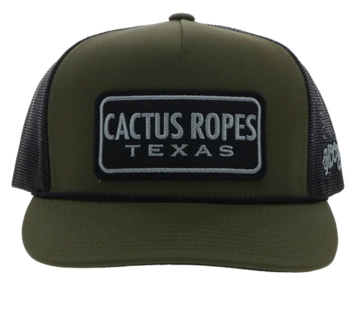 Hooey CR087 "Cactus Ropes" Olive/Black Patch Cap