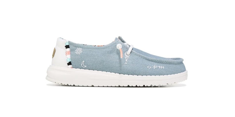 Youth Hey Dude 40100-4MH Wendy Boho Light Denim Shoe