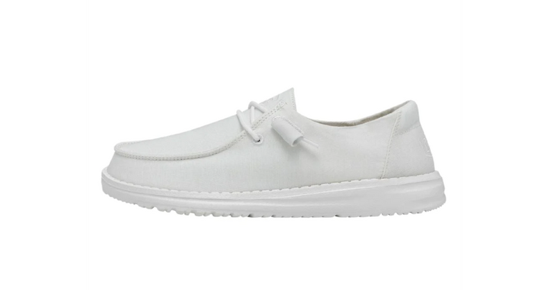 Women's Hey Dude 40063-100 Wendy Slub Canvas White Shoe