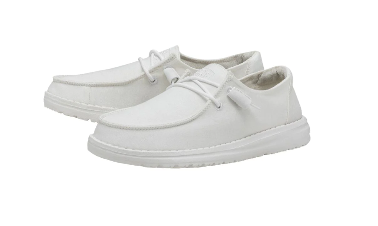 Women's Hey Dude 40063-100 Wendy Slub Canvas White Shoe