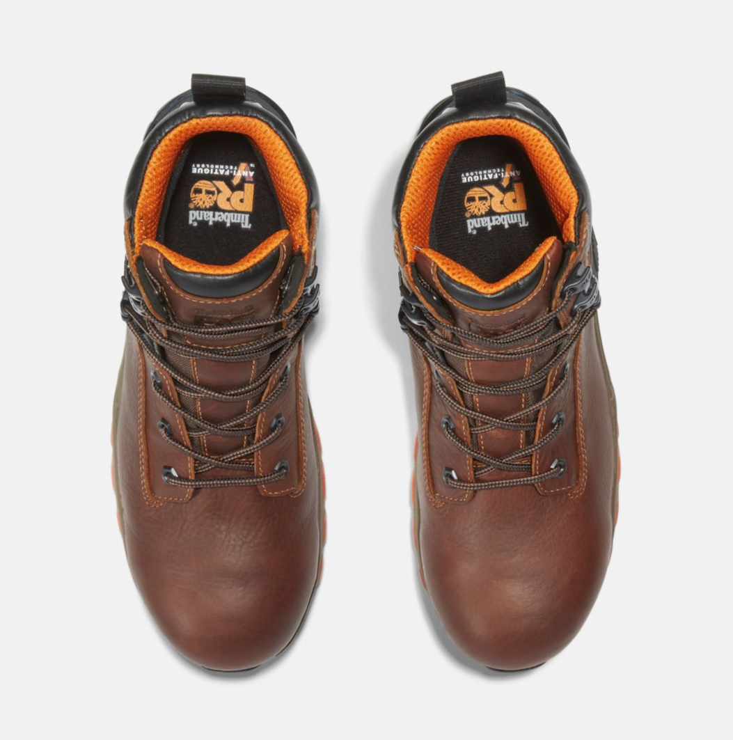 Men's Timberland Pro®6 Inch Hypercharge Comp Toe Waterproof Brown Work boot