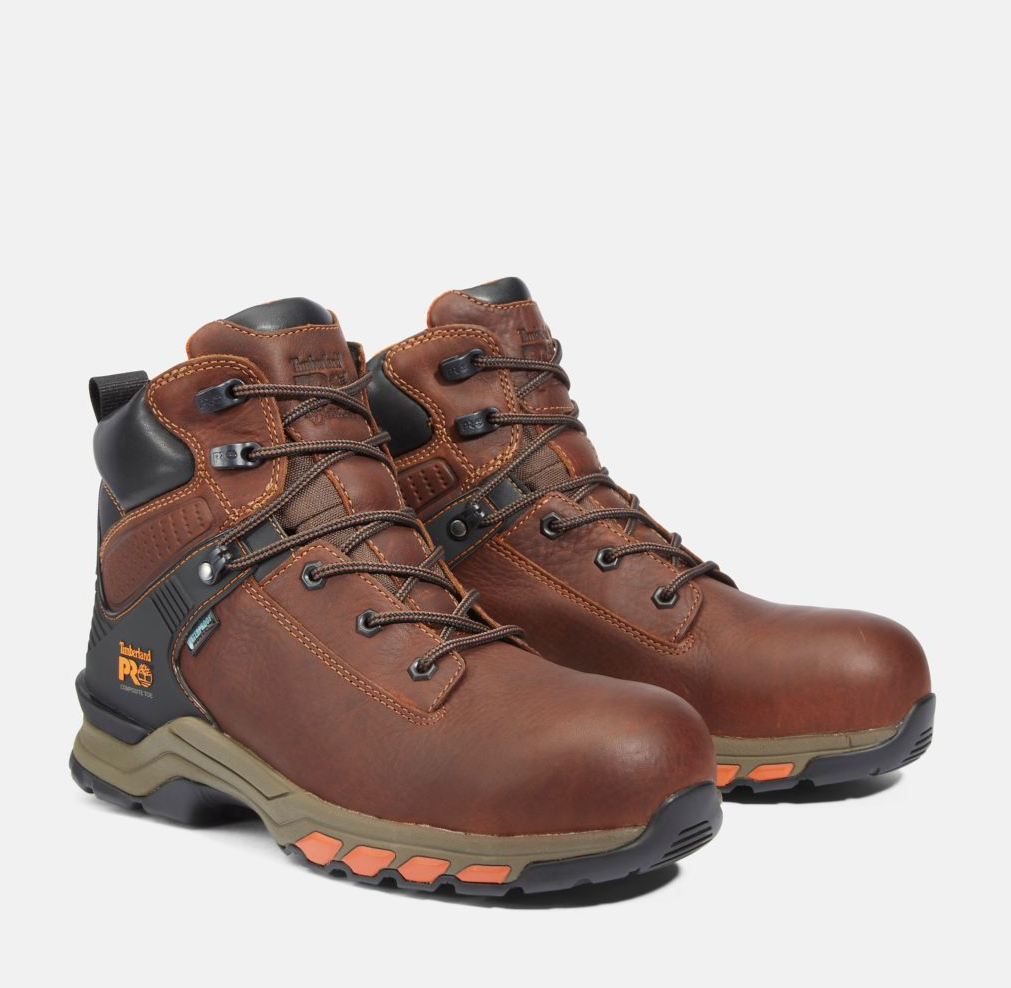 Men's Timberland Pro®6 Inch Hypercharge Comp Toe Waterproof Brown Work boot