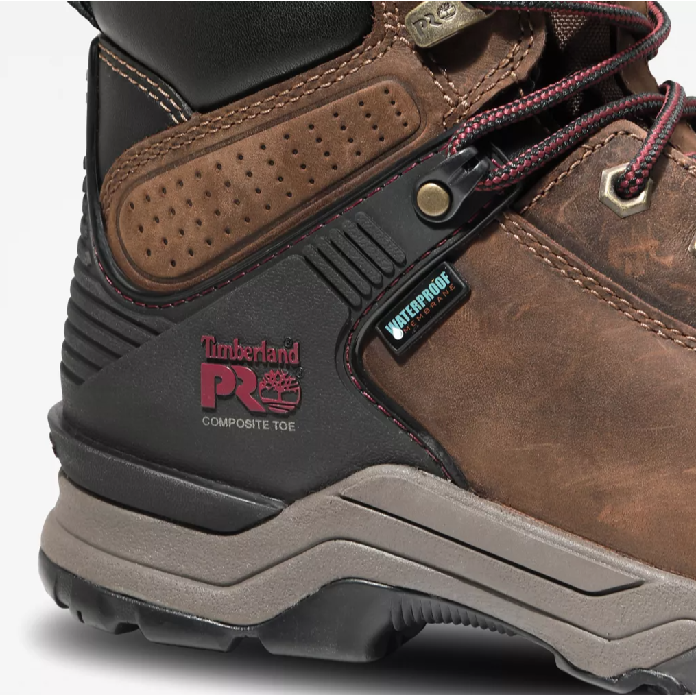 Women's Timberland Brown 6 inch Hypercharge Nano Toe Waterproof Lace Up Boot *CLOSEOUT*