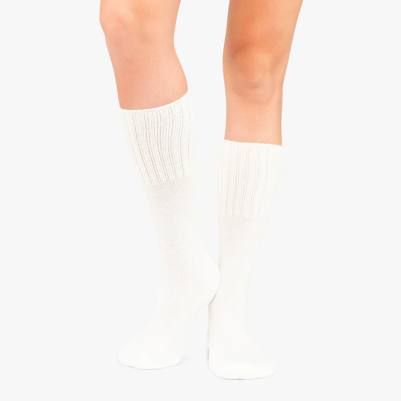 Thorlo TWW-11 & 13's White Western Boot Moderate Cushion Mid-Calf Socks (USA MADE)