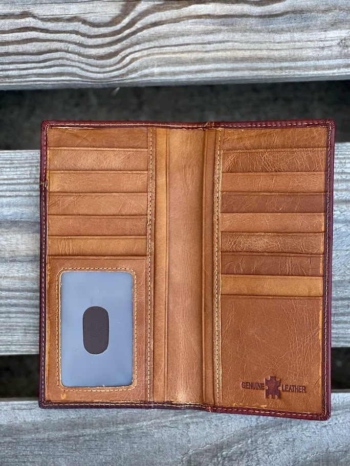 Top Notch Accessories 60201-3BR Brown Rooster w/Turquoise Inlay Wallet