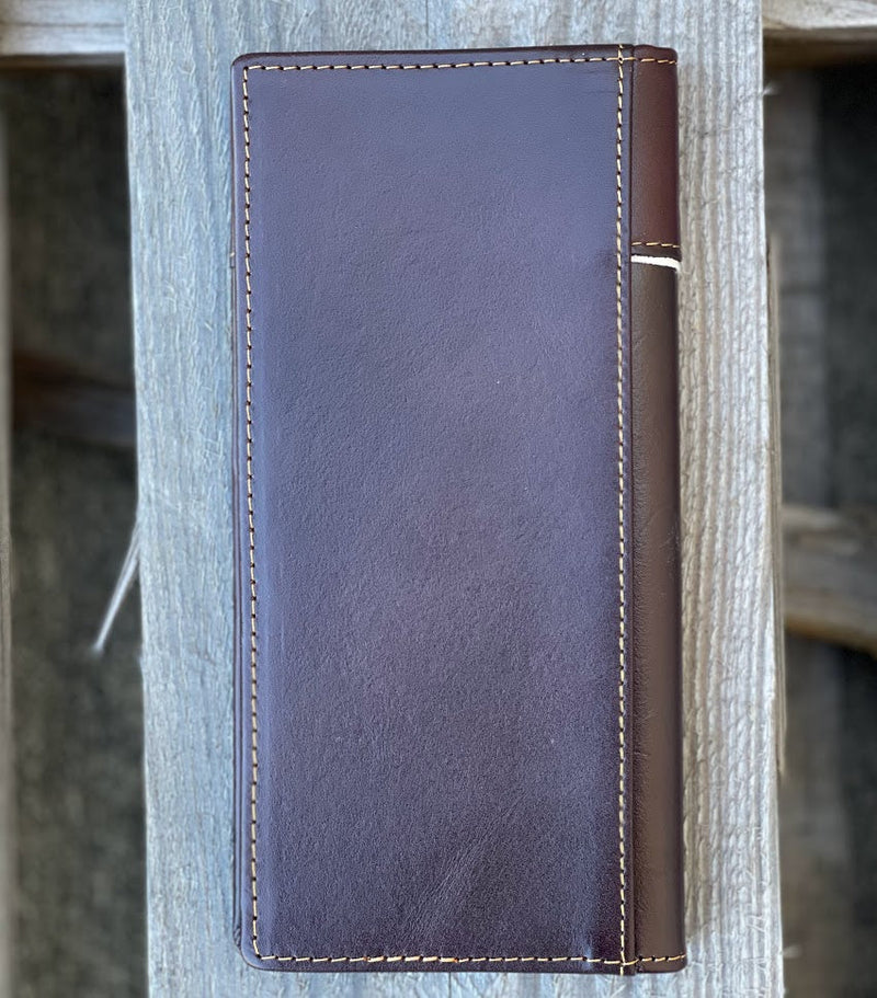 Top Notch Accessories 60203-2CF Coffee Bullrider w/Beige Inlay Wallet