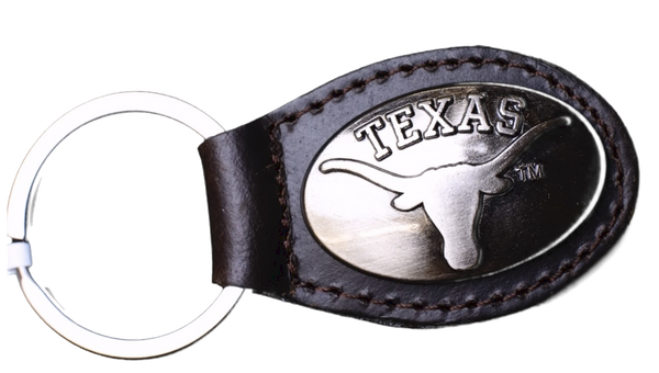 Zep-Pro KL6-BRW-UTX University of Texas Longhorns Small (Crazy Horse) Oval Concho Key Chain