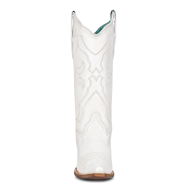 Women's Corral Z5046 White Embroidery Snip Toe Boot *Closeout*