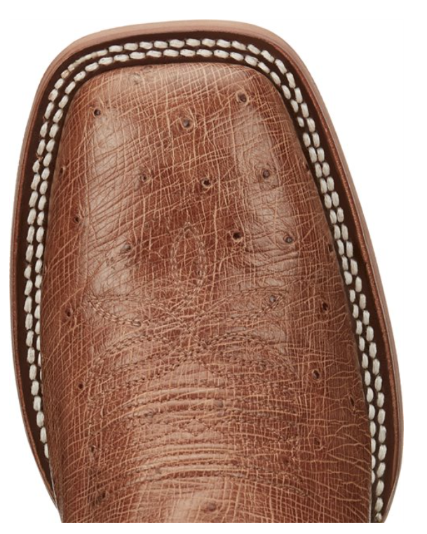 Women's Justin JE701 12” Cognac Smooth Ostrich Medium Square Toe *Closeout*