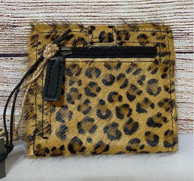 Myra Bag S-2692 CRAZY LEOPARD LEATHER AND HAIRON WALLET