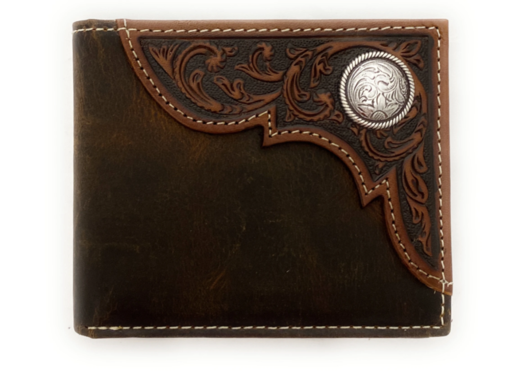 Ariat Distressed Leather Bifold with Concho
