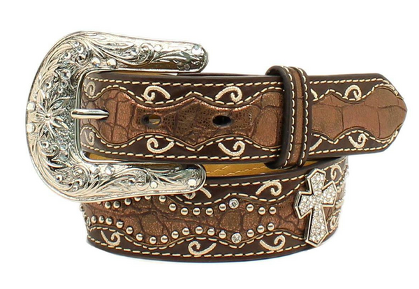 Girls Ariat A1302802 Brown Belt with Cross Concho