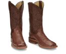 Women's Justin JE703 11” Antique Brown Smooth Ostrich Wide Square Toe *Closeout*