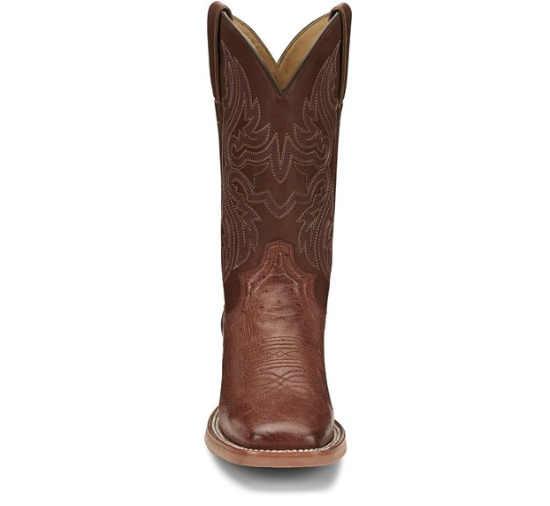 Women's Justin JE703 11” Antique Brown Smooth Ostrich Wide Square Toe (Limited Edition) FINAL SALE