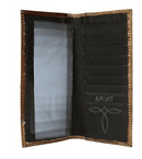 Ariat A3532208 Brown Tall Checkbook Wallet With Tooled Leather And Silver Concho