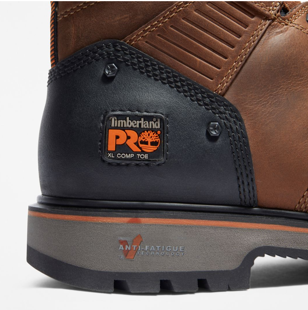 Men's TIMBERLAND PRO® 8 inch Brown Ballast Lace-up Composite Safety Toe CLOSEOUT
