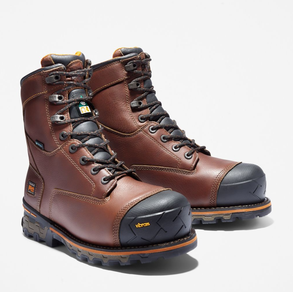 Men's Timberland Pro® 8 inch Brown Boondock Composite Safety Toe Waterproof Insulated Boot CSA (CN Railroad Approved)