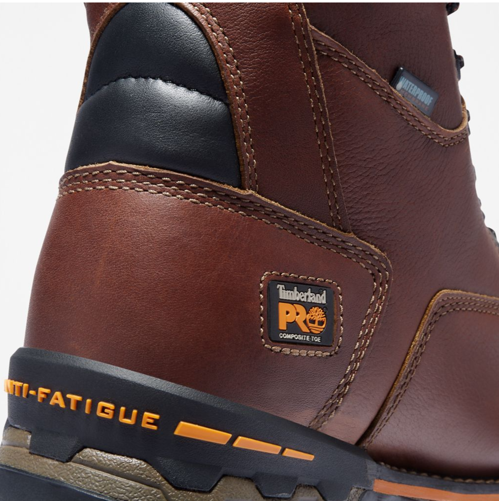 Men's Timberland Pro® 8 Inch Brown Boondock Puncture Resistant Composite Toe Waterproof Insulated Boot CSA and CN Railroad Approved Discontinued