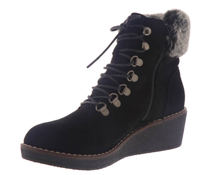 Corkys 80-9951-BLCK FOX BAY Black Wedge Fur Boot