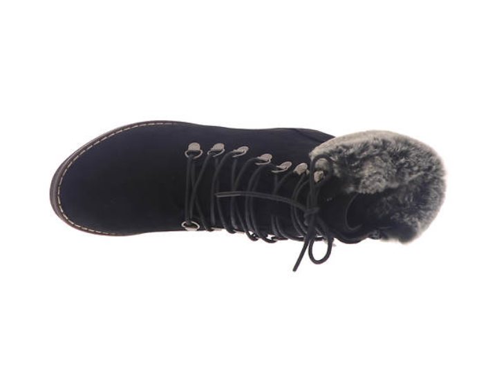 Corkys 80-9951-BLCK FOX BAY Black Wedge Fur Boot