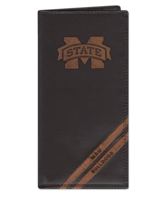 Zep-Pro IWD4BRW-MSU Mississippi State University Bulldogs Brown Debossed Tall Wallet