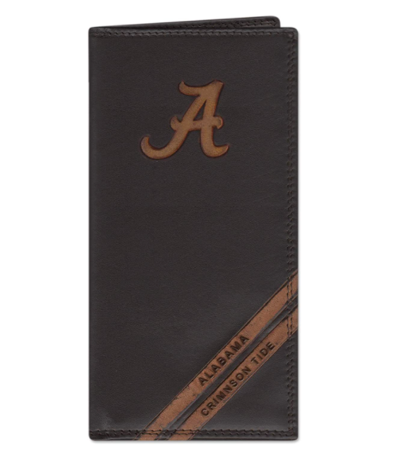 Zep-Pro IWD4BRW-UAL University of Alabama Crimson Tide Brown Debossed Tall Wallet