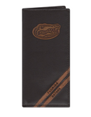 Zep-Pro University of Florida Gators Brown Debossed Tall Wallet front view