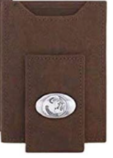 Zep Pro IWT5CRZH-FSU Florida State University Brown “Crazy Horse” Leather Front Pocket Wallet