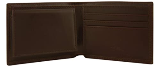 Zep-Pro University of Southern Miss 1/2 Mossy Oak Camo/Brown Leather Bi-fold Wallet inside view showing:
Medium brown leather
3 interior credit card slots
2 interior pockets
1 pullout ID case
2 bill-cash compartments