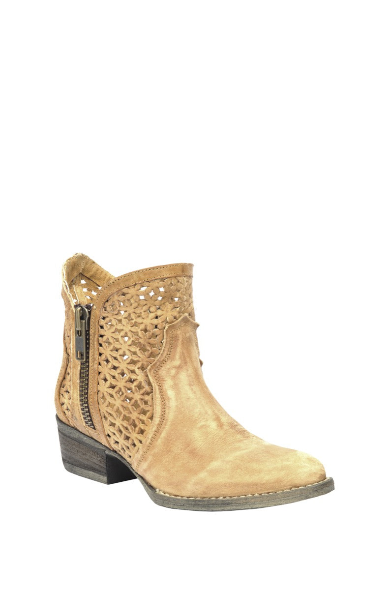 Women's Circle G by Corral Q0002 Tan Cutout Shortie Bootie FINAL SALE
