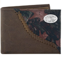 Zep-Pro University of Southern Miss 1/2 Mossy Oak Camo/Brown Leather Bi-fold Wallet front view