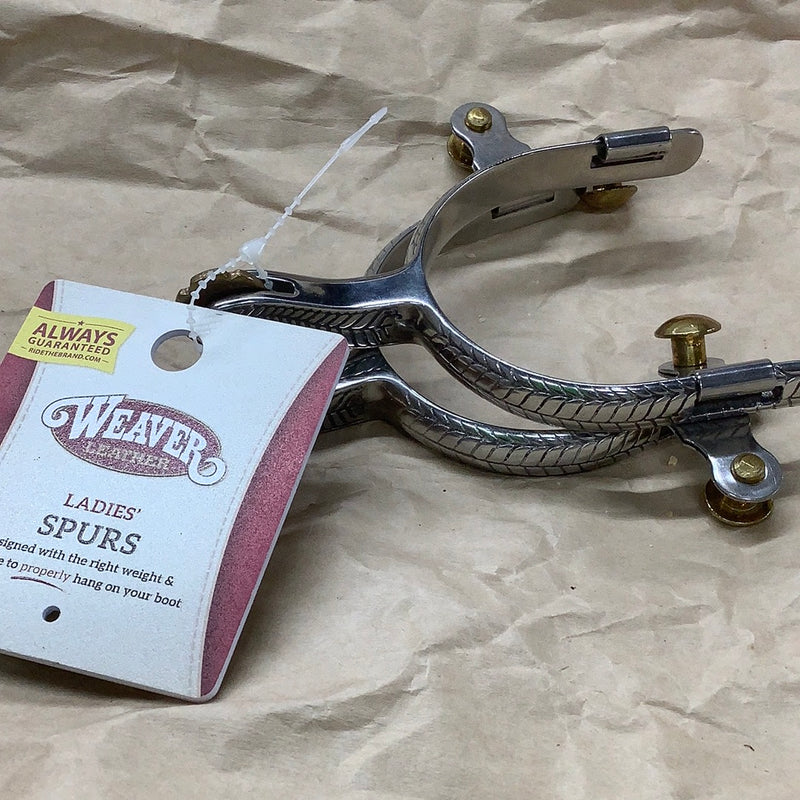 Weaver Leather 25-8501 Ladies SS Roping Spurs with Engraved Band