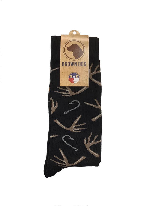 Brown Dog 99-18942 Hook & Bullet Black Sock (Single Pair) MADE IN USA