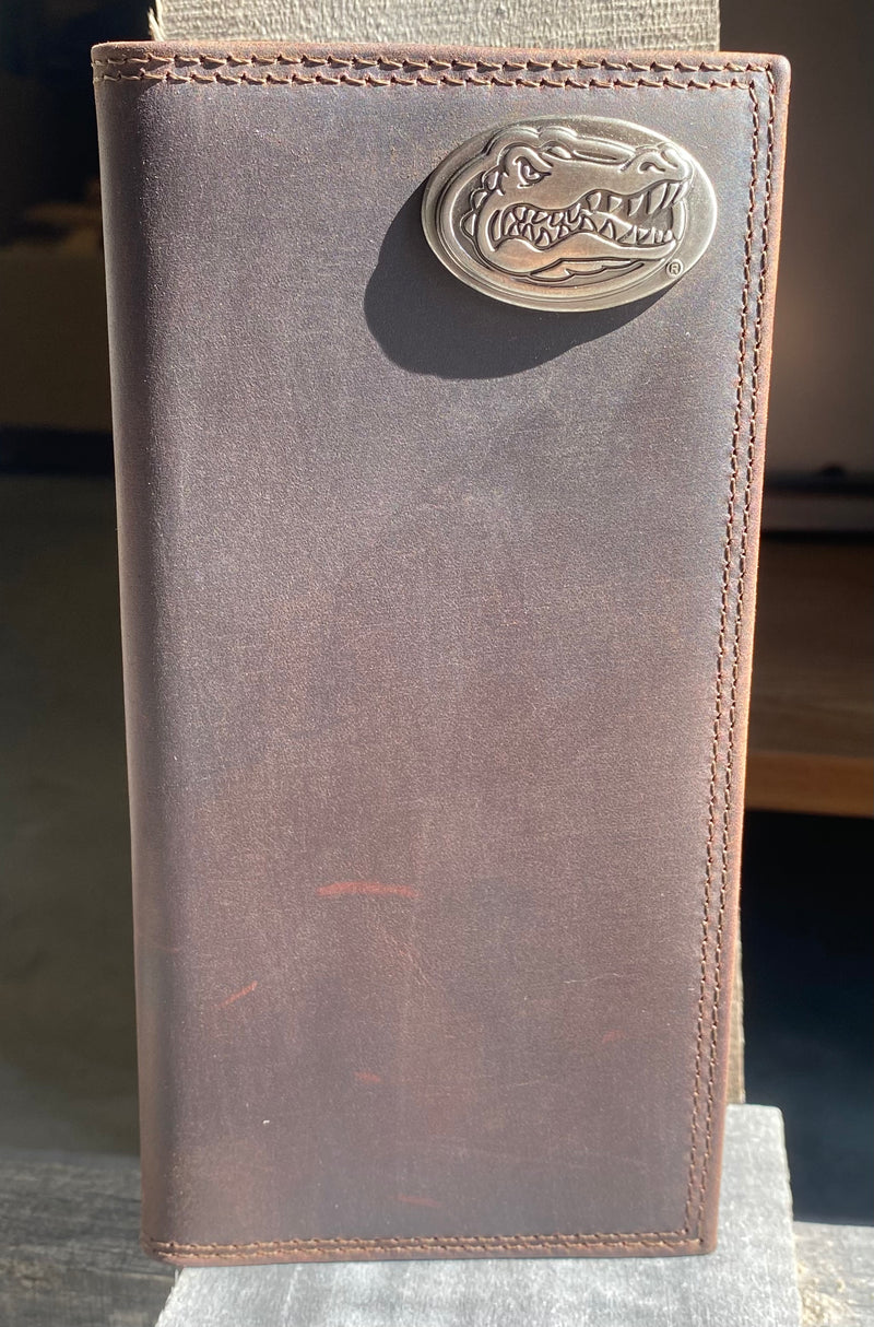 Zep-Pro IWT4CRZH-UFL University of Florida Gators Brown “Crazy Horse” Leather Tall Wallet