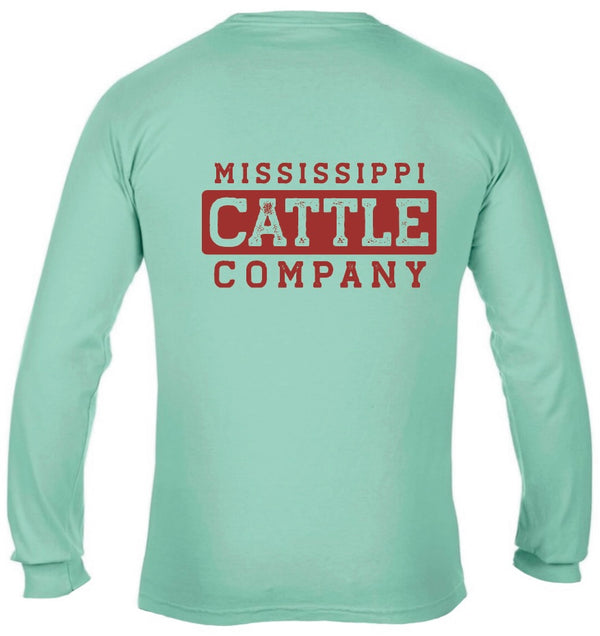 Mississippi Cattle Company MSCATTLELS-6 Island Reef Long Sleeve Comfort Color T-Shirt