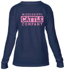 Youth YTHMSCATTLELS-5 Mississippi Cattle Company Navy Long Sleeve Comfort Color T-Shirt *CLOSEOUT*