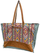 Top Notch Accessories 3062BR Red Multi Canvas and Leather Conceal Carry Weekender Bag