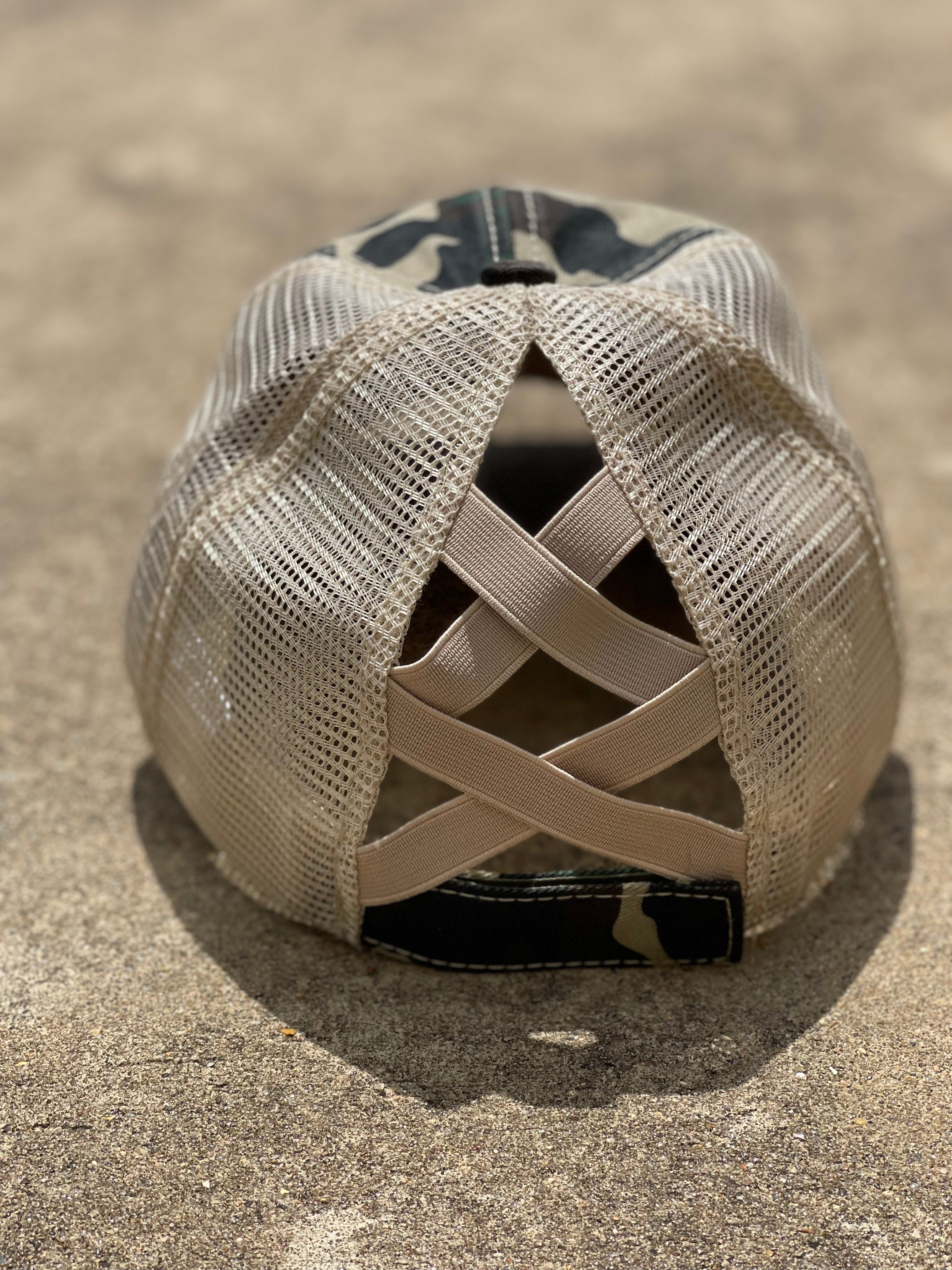 Crisscross Ponytail Camo 024 Cap