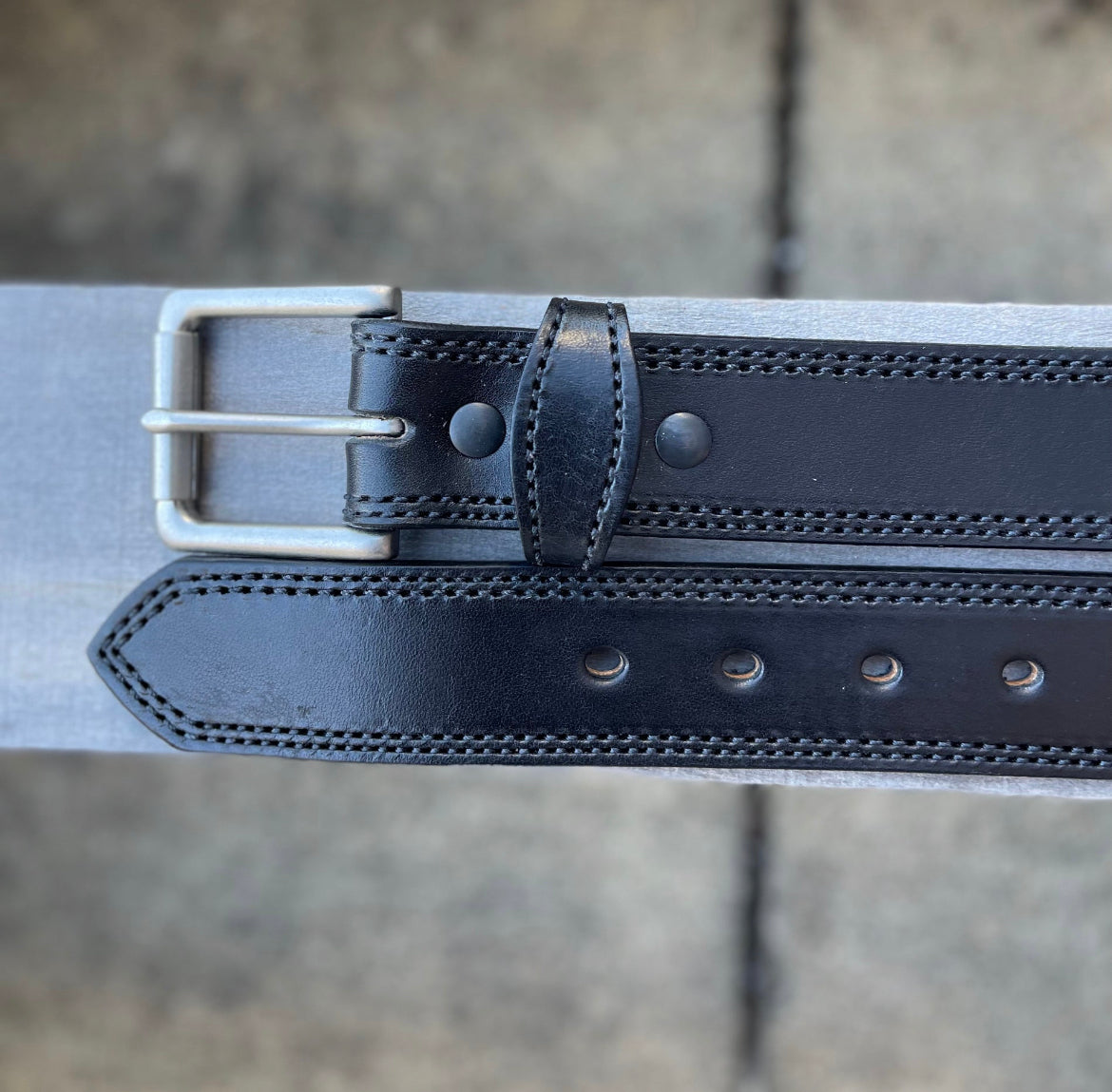 Buckle end and holes tip end shown.