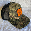 Hunt Logo HW-OS-BUC-BLK Camo/Black Snap Back Trucker Cap