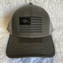 Duck Flag Embroidered HW-DFE-CLG Charcoal/Light Grey Snap Back Trucker Cap