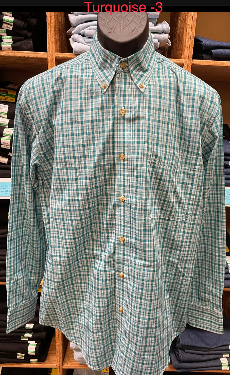 Men's Wrangler 112316671 Riata Long Sleeve Assorted Plaids Classic Fit Shirt