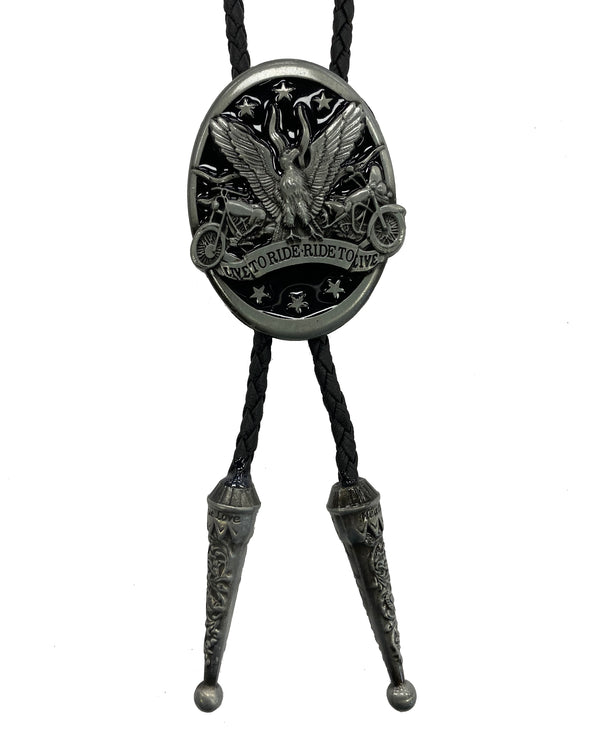 Top Notch Accessories 1006 Live to Ride w/Eagle Oval Bolo Tie
