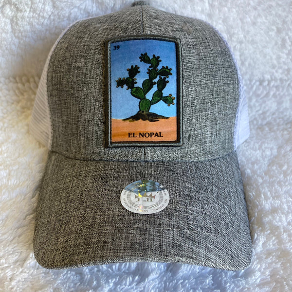 HEATHER GREY EL NOPAL CACTUS TRUCKER CAP