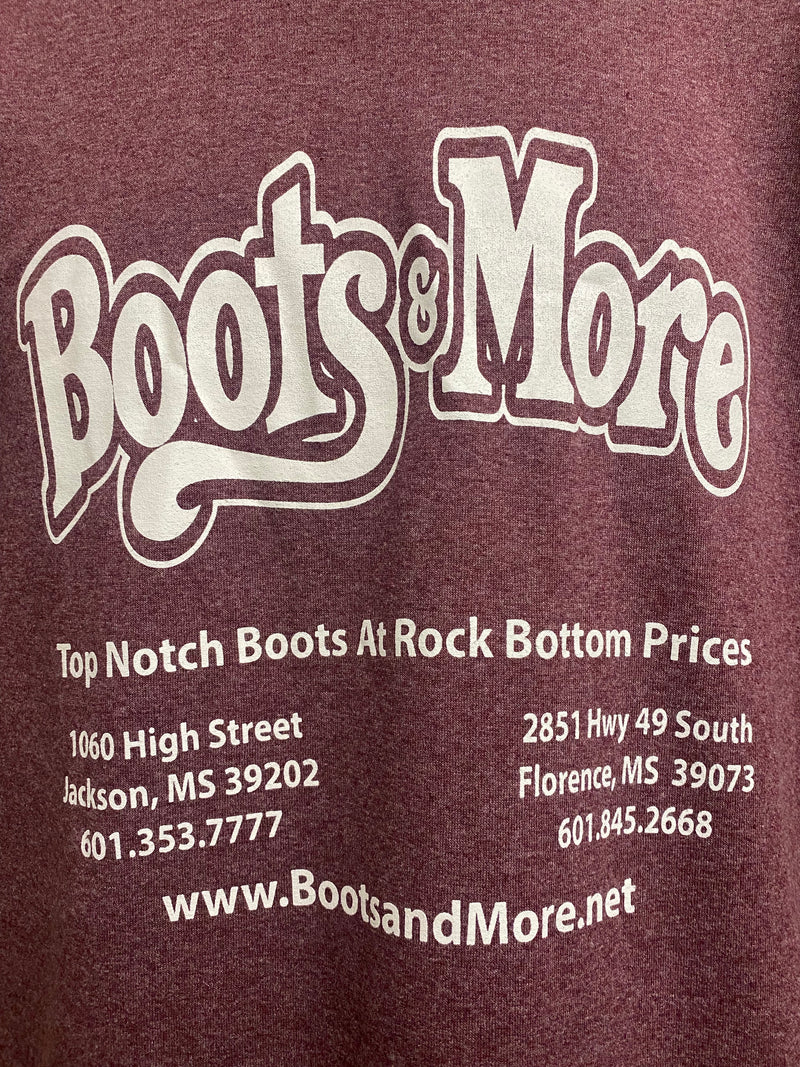 Boots & More Heather Maroon Port & Co T-Shirt CLOSEOUT