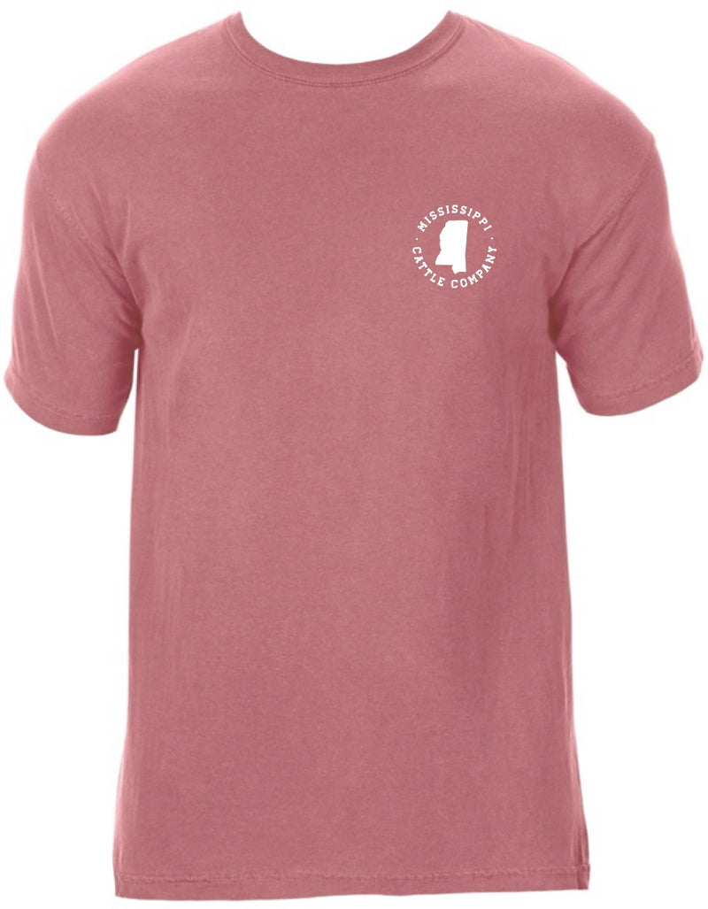 Mississippi Cattle Company MSCATTLESS-11 Cumin (Red) Short Sleeve Comfort Color T-Shirt