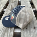 Cambridge Serape Cactus Stripes Navy & Grey Snap Back Trucker Cap